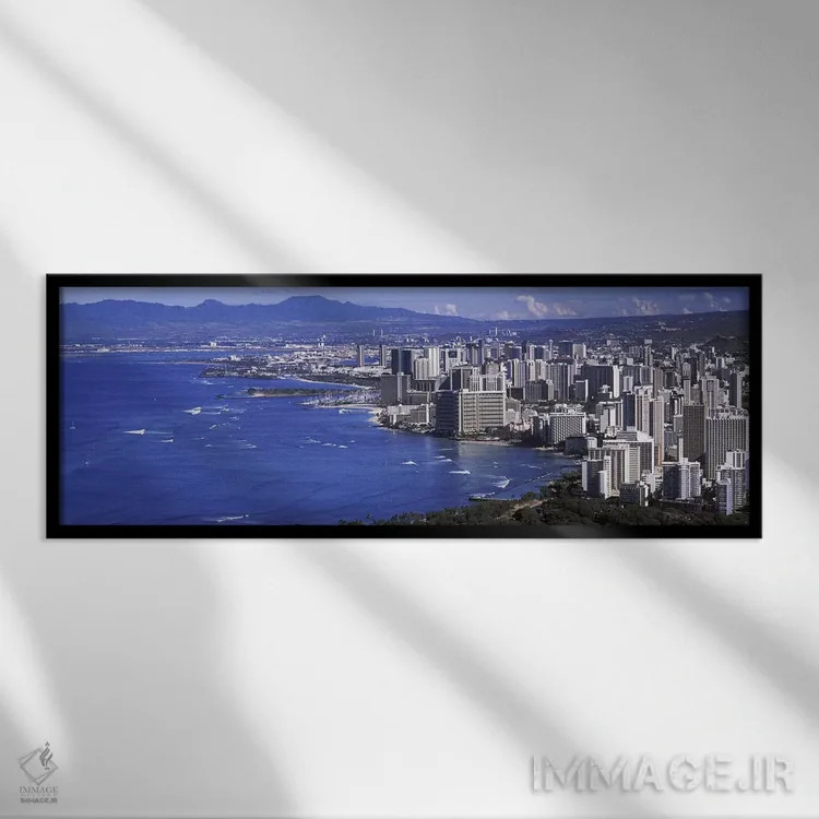 تابلو دکوراتیو Honolulu, Oahu, Honolulu County, Hawaii, USA 2010 #2,نم… اثر پانورامیک ایمجز - نمای قابدار مشکی