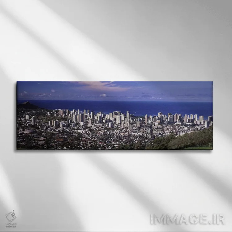 تابلو دکوراتیو Honolulu, Oahu, Honolulu County, Hawaii, USA 2010 #3,نم… اثر پانورامیک ایمجز - نمای روبهرو روی دیوار