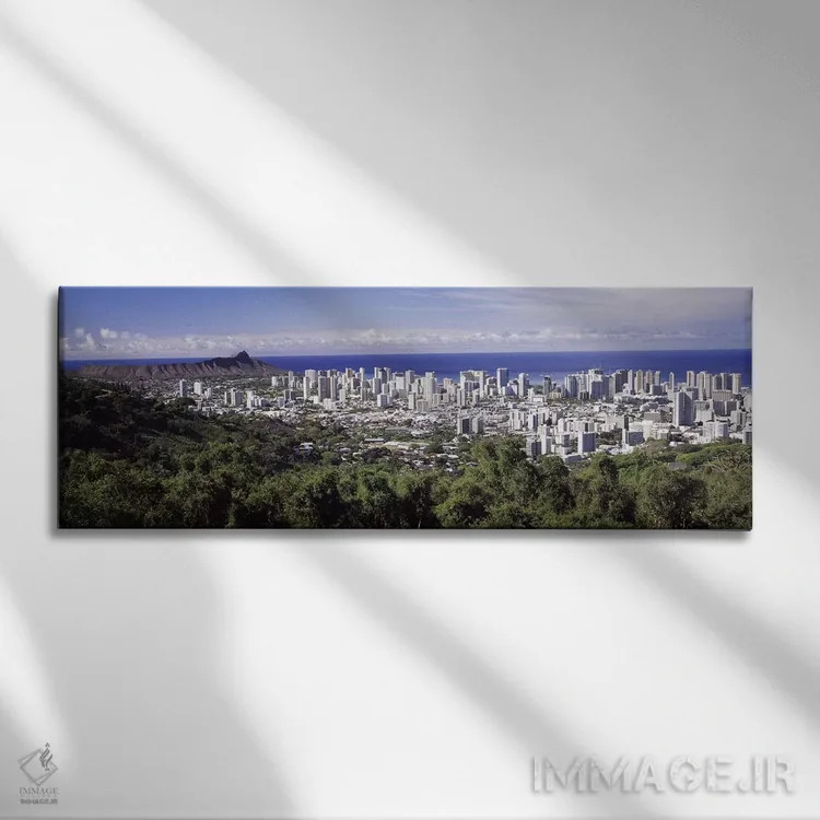 تابلو دکوراتیو Honolulu, Oahu, Honolulu County, Hawaii, USA 2010 #4,نم… اثر پانورامیک ایمجز - نمای روبهرو روی دیوار