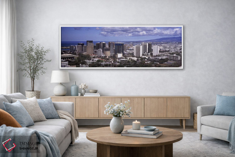 تابلو دکوراتیو Honolulu, Oahu, Honolulu County, Hawaii, USA 2010,نمای… اثر پانورامیک ایمجز - D3W
