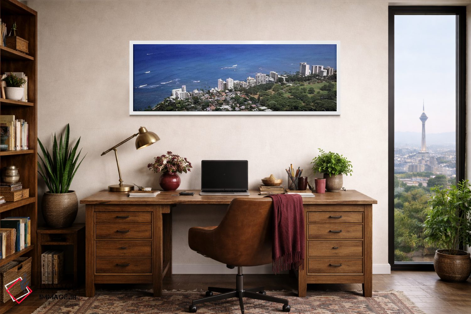 تابلو دکوراتیو Honolulu, Oahu, Honolulu County, Hawaii, USA 2010,نمای… اثر پانورامیک ایمجز - D1W