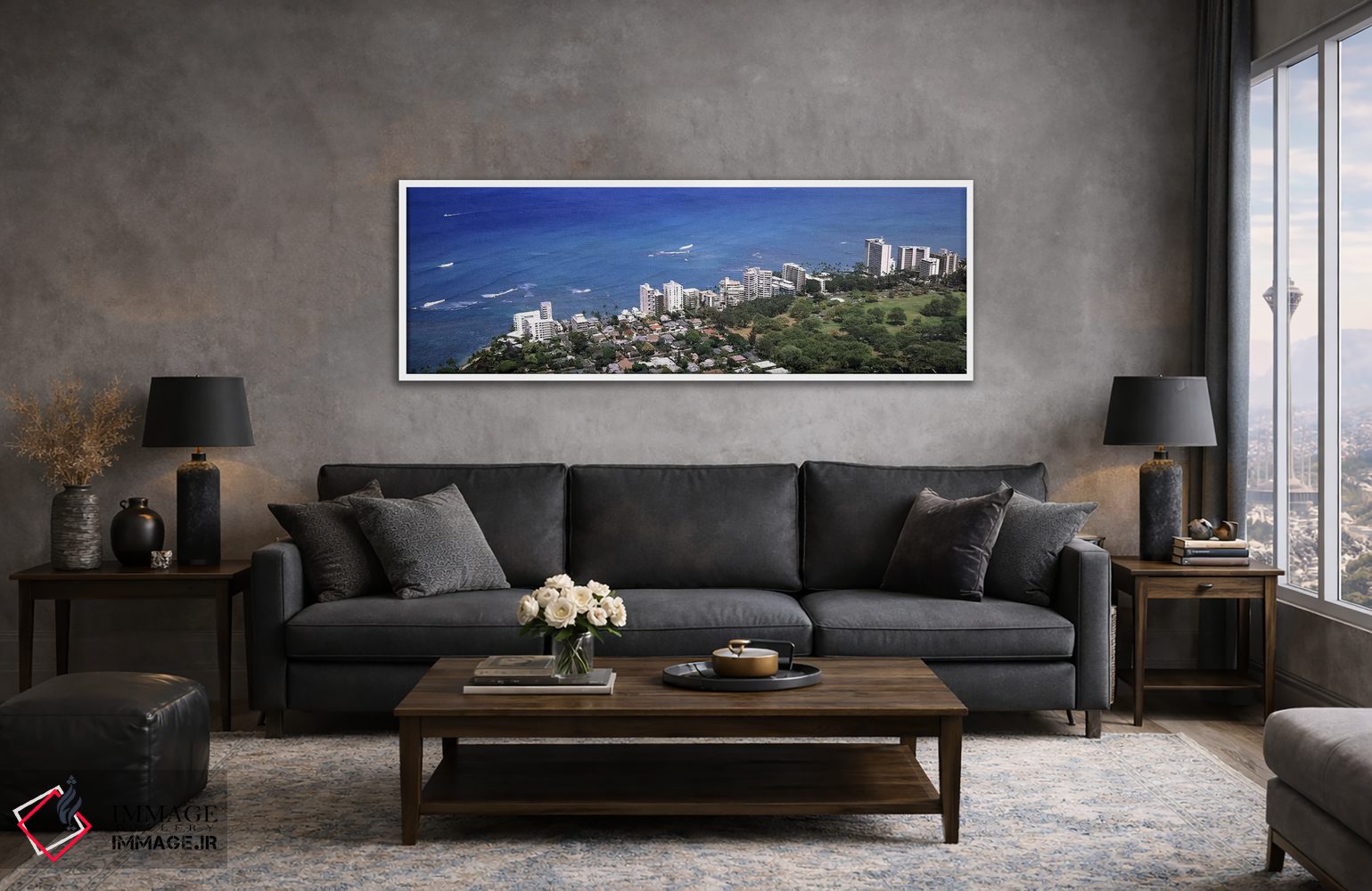 تابلو دکوراتیو Honolulu, Oahu, Honolulu County, Hawaii, USA 2010,نمای… اثر پانورامیک ایمجز - D4W