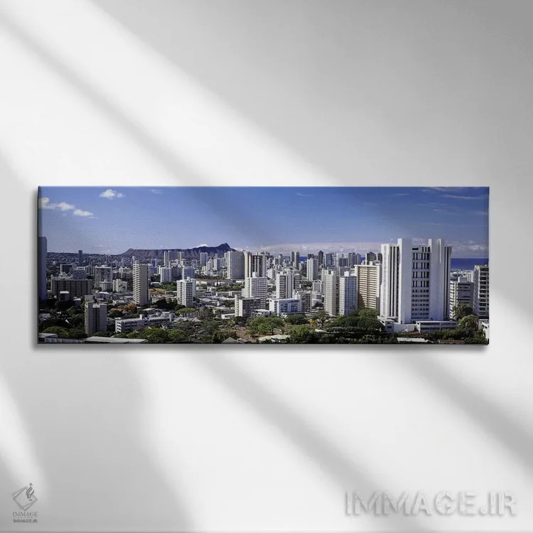 تابلو دکوراتیو Honolulu, Oahu, Honolulu County, Hawaii, USA 2010 #7,نم… اثر پانورامیک ایمجز - نمای روبهرو روی دیوار