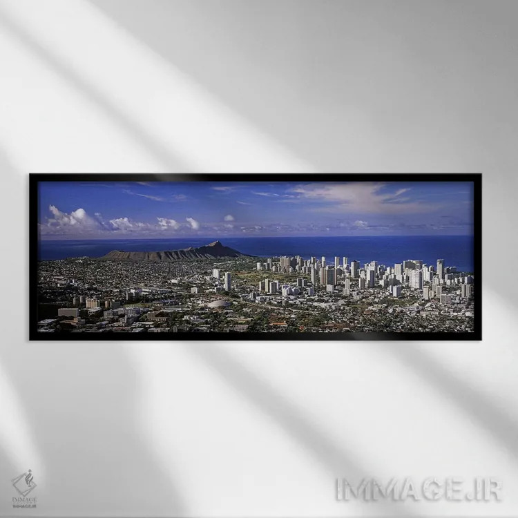 تابلو دکوراتیو Honolulu, Oahu, Honolulu County, Hawaii, USA 2010 #6,نم… اثر پانورامیک ایمجز - نمای قابدار مشکی