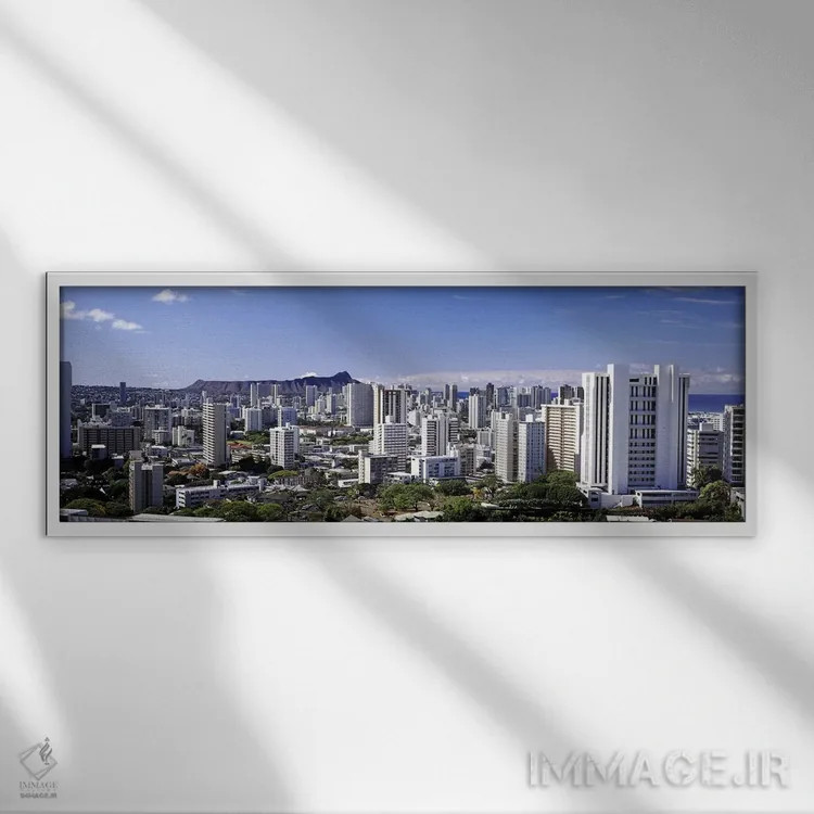 تابلو دکوراتیو Honolulu, Oahu, Honolulu County, Hawaii, USA 2010 #7,نم… اثر پانورامیک ایمجز - نمای قابدار سفید