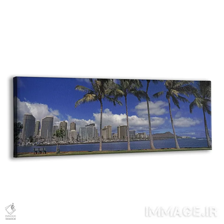 تابلو دکوراتیو Honolulu, Hawaii, USA 2010,آسمان خراش ها در کنار آب، هو… اثر پانورامیک ایمجز - نمای پرسپکتیو محصول
