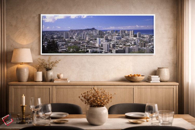 تابلو دکوراتیو Honolulu, Oahu, Honolulu County, Hawaii, USA,نمای بالا… اثر پانورامیک ایمجز - D2W