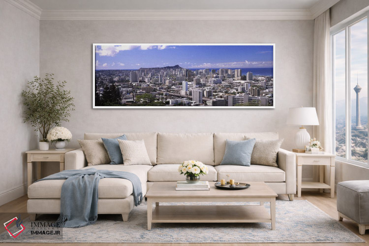 تابلو دکوراتیو Honolulu, Oahu, Honolulu County, Hawaii, USA,نمای بالا… اثر پانورامیک ایمجز - D4W