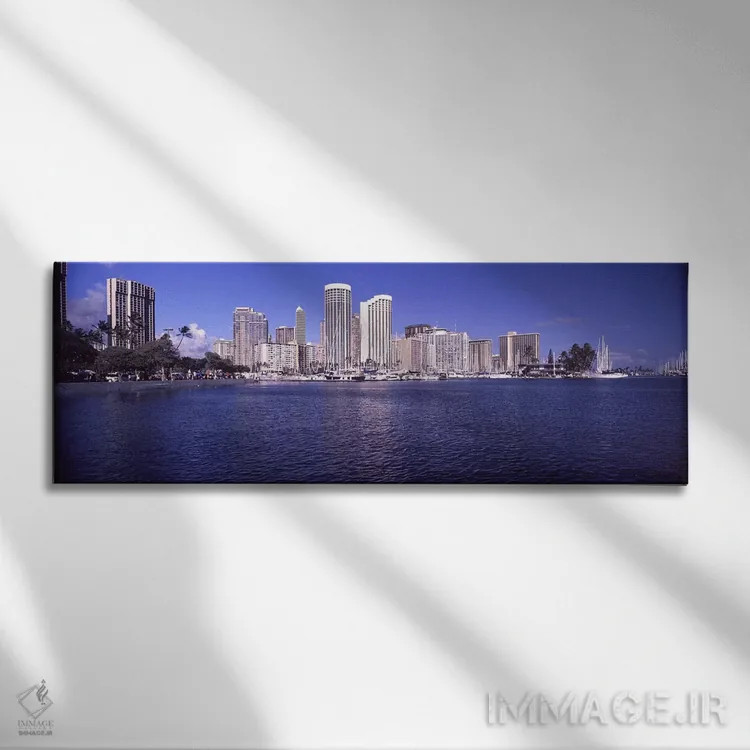 تابلو دکوراتیو Honolulu, Hawaii, USA,آسمان خراش ها در کنار آب، هونولول… اثر پانورامیک ایمجز - نمای روبهرو روی دیوار