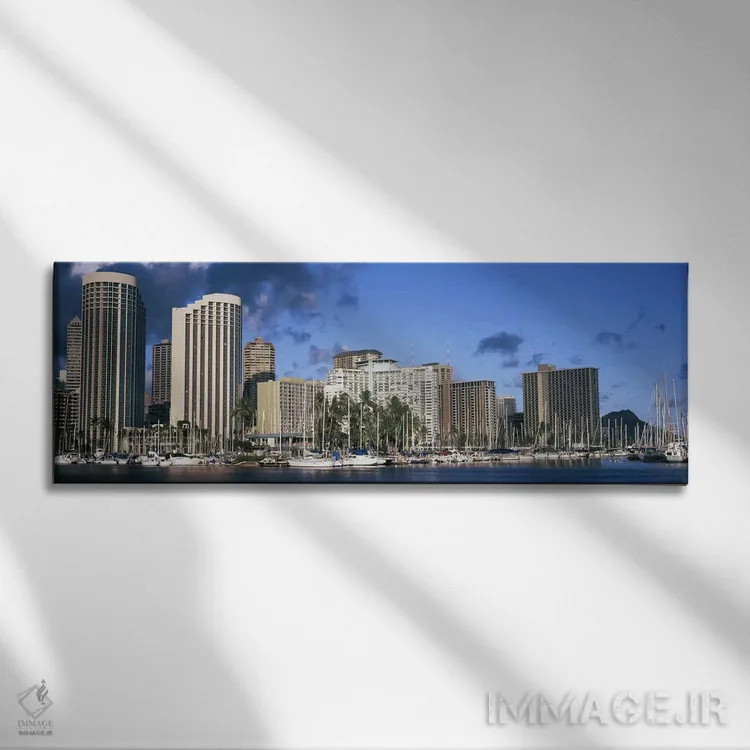 تابلو دکوراتیو Honolulu, Hawaii, USA 2010,قایق های پهلو گرفته در بندر… اثر پانورامیک ایمجز - نمای روبهرو روی دیوار