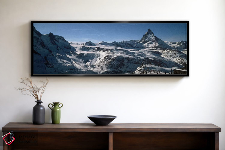 تابلو دکوراتیو Matterhorn, Switzerland,اسکی بازان روی کوه ها در زمستان… اثر پانورامیک ایمجز - D1B