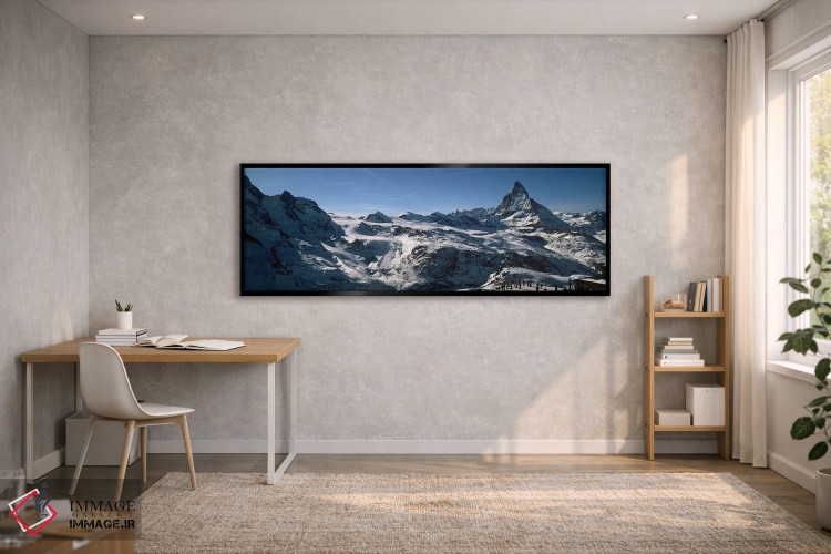 تابلو دکوراتیو Matterhorn, Switzerland,اسکی بازان روی کوه ها در زمستان… اثر پانورامیک ایمجز - D2B