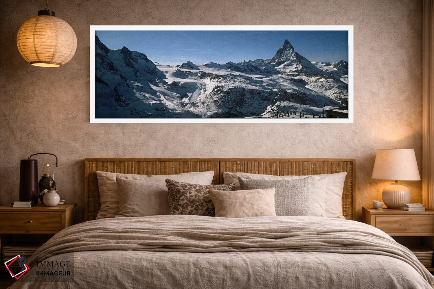 تابلو دکوراتیو Matterhorn, Switzerland,اسکی بازان روی کوه ها در زمستان… اثر پانورامیک ایمجز - D4W