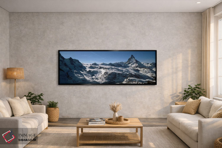 تابلو دکوراتیو Matterhorn, Switzerland,اسکی بازان روی کوه ها در زمستان… اثر پانورامیک ایمجز - D5B