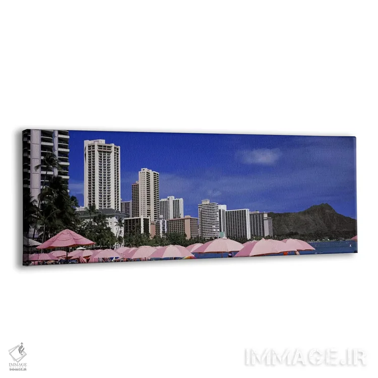 تابلو دکوراتیو Honolulu, Oahu, Hawaii, USA,آسمان خراش ها در کنار آب، ه… اثر پانورامیک ایمجز - نمای پرسپکتیو محصول