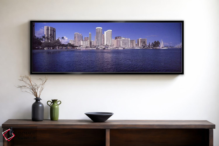 تابلو دکوراتیو Honolulu, Hawaii, USA,آسمان خراش ها در کنار آب، هونولول… اثر پانورامیک ایمجز - D1B