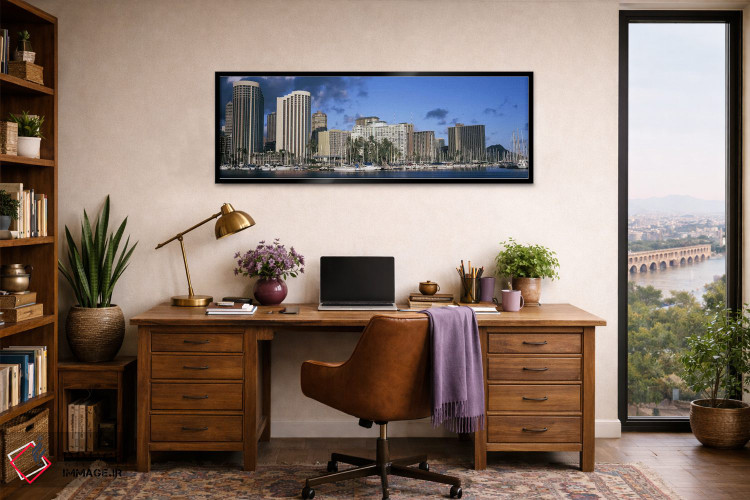 تابلو دکوراتیو Honolulu, Hawaii, USA 2010,قایق های پهلو گرفته در بندر… اثر پانورامیک ایمجز - D3B
