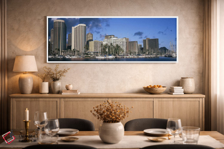 تابلو دکوراتیو Honolulu, Hawaii, USA 2010,قایق های پهلو گرفته در بندر… اثر پانورامیک ایمجز - D2W