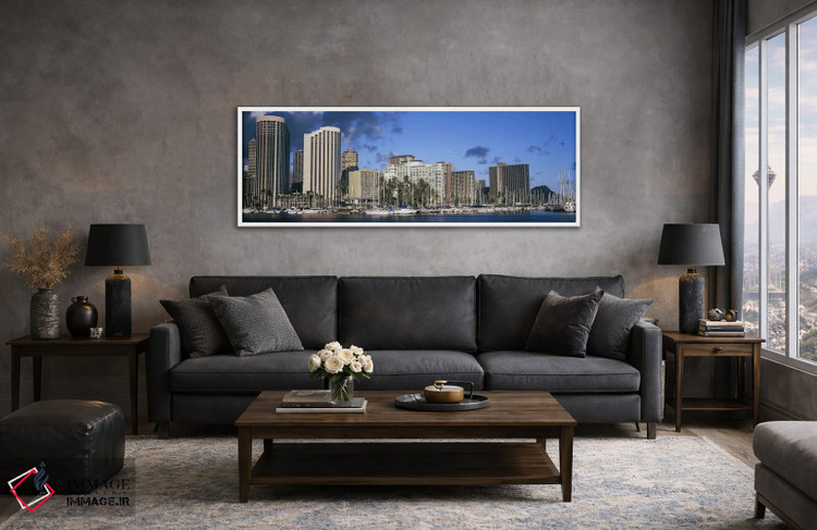 تابلو دکوراتیو Honolulu, Hawaii, USA 2010,قایق های پهلو گرفته در بندر… اثر پانورامیک ایمجز - D4W