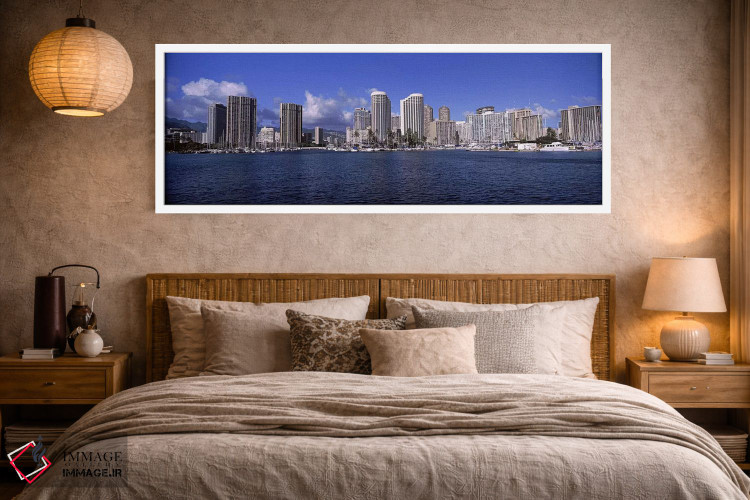 تابلو دکوراتیو Honolulu, Hawaii, USA 2010 #2,آسمان خراش ها در کنار آب… اثر پانورامیک ایمجز - D4W
