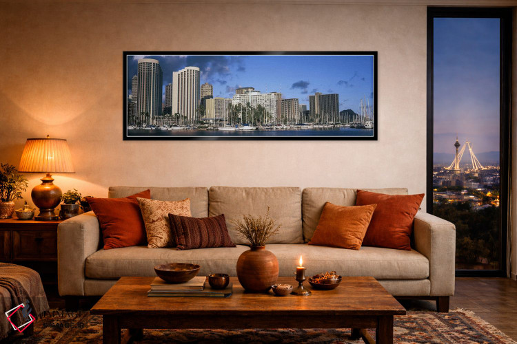 تابلو دکوراتیو Honolulu, Hawaii, USA 2010,قایق های پهلو گرفته در بندر… اثر پانورامیک ایمجز - D5B