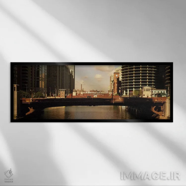 تابلو دکوراتیو Marina Towers, Chicago River, Chicago, Cook County, Ill… اثر پانورامیک ایمجز - نمای قابدار مشکی