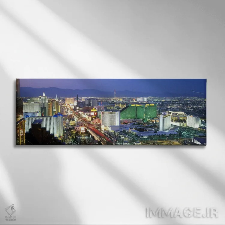 تابلو دکوراتیو Las Vegas, Clark County, Nevada, USA #2,ساختمان های روش… اثر پانورامیک ایمجز - نمای روبهرو روی دیوار