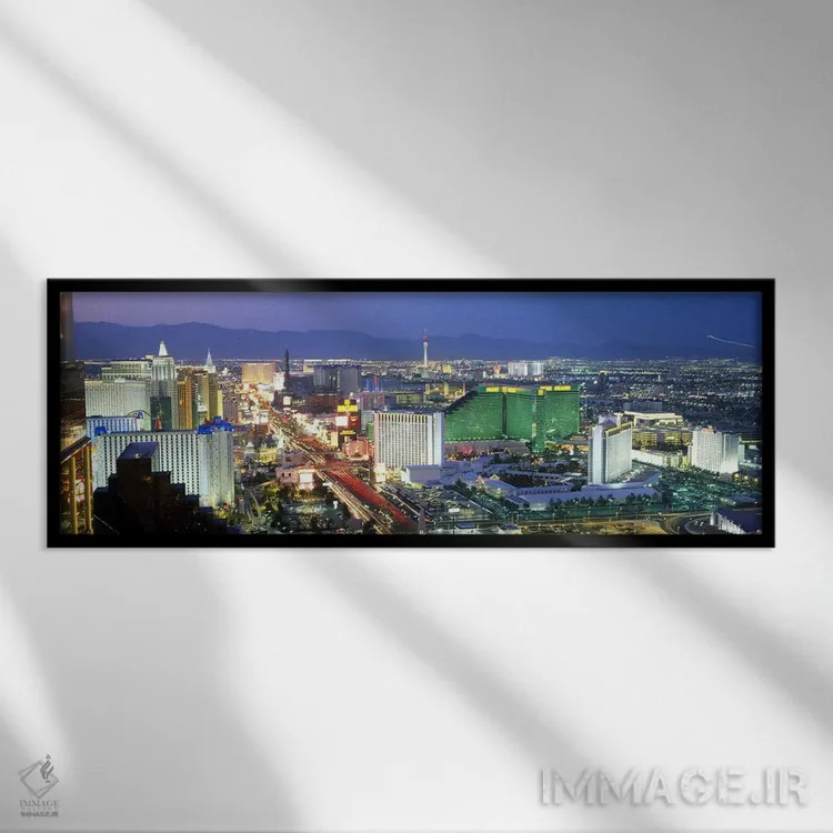 تابلو دکوراتیو Las Vegas, Clark County, Nevada, USA #2,ساختمان های روش… اثر پانورامیک ایمجز - نمای قابدار مشکی