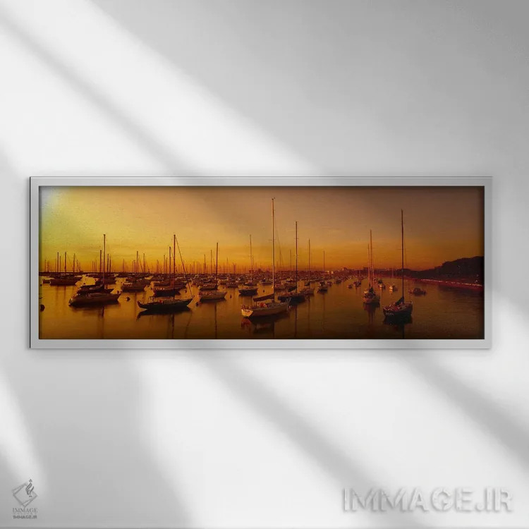 تابلو دکوراتیو Chicago River, Chicago, Cook County, Illinois, USA,قایق… اثر پانورامیک ایمجز - نمای قابدار سفید