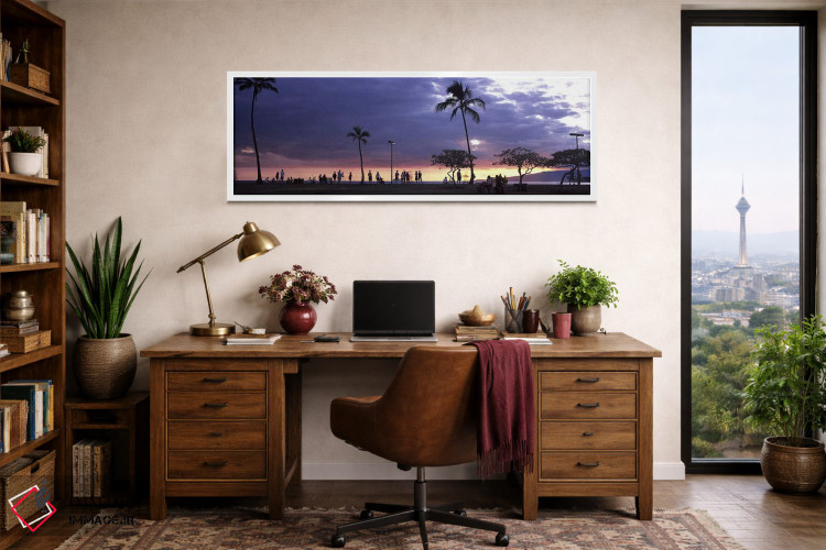 تابلو دکوراتیو Honolulu, Oahu, Hawaii, USA,گردشگران در ساحل، هونولولو… اثر پانورامیک ایمجز - D1W