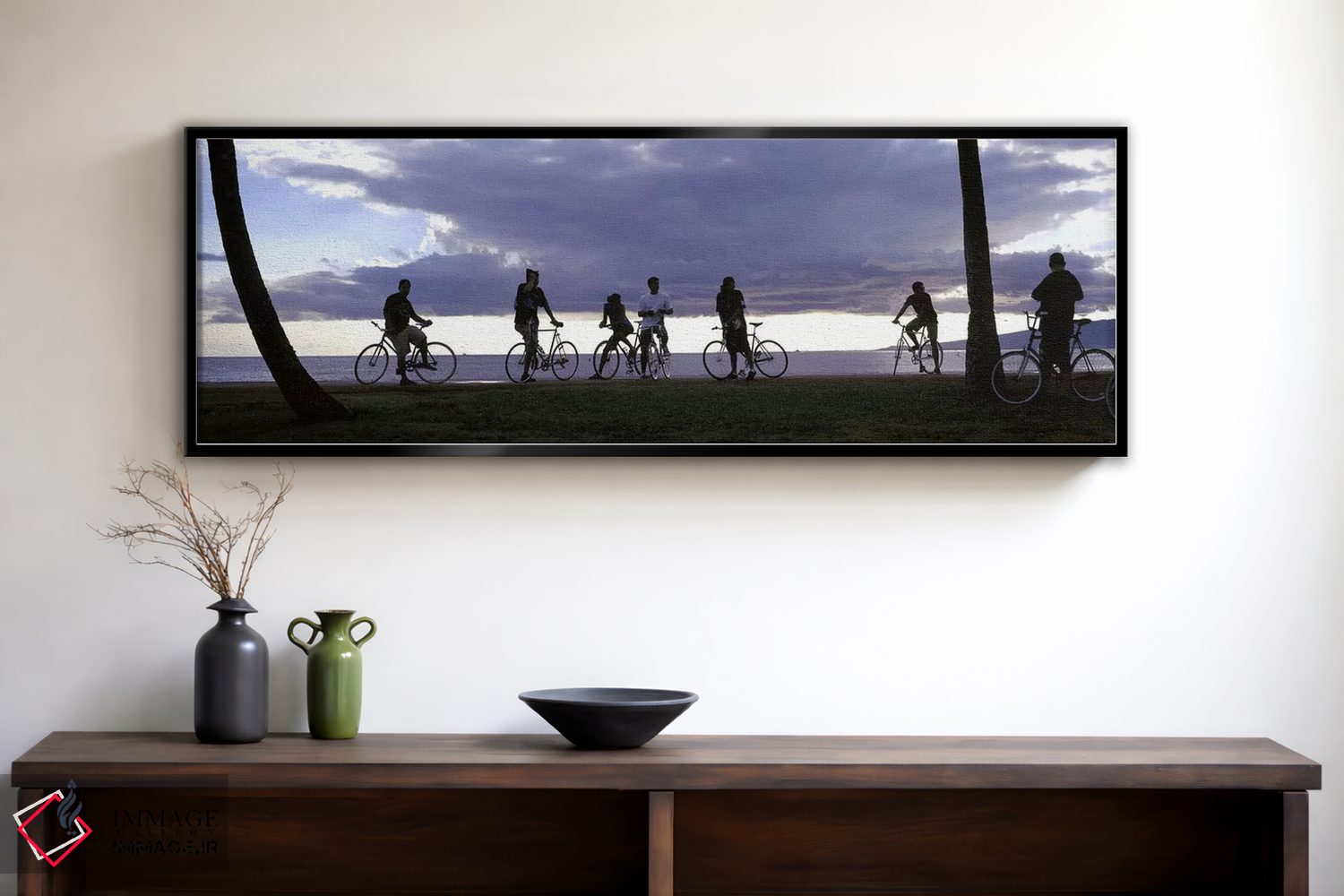 تابلو دکوراتیو Honolulu, Oahu, Hawaii, USA,گردشگران دوچرخه سوار در ساح… اثر پانورامیک ایمجز - D1B