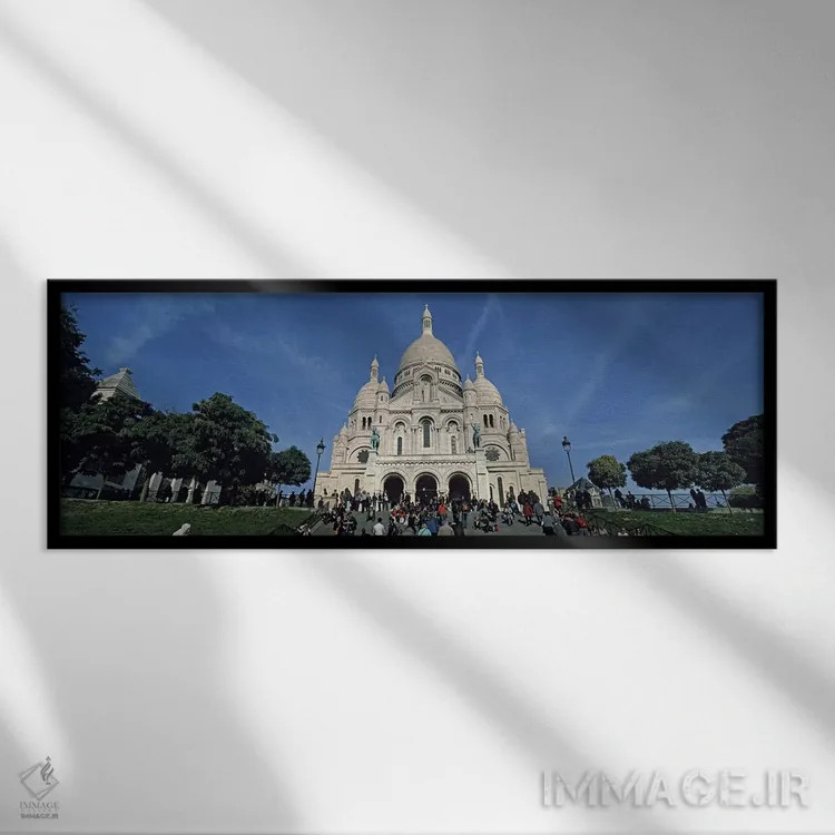 تابلو دکوراتیو Basilique Du Sacre Coeur, Montmartre, Paris, Ile-de-Fra… اثر پانورامیک ایمجز - نمای قابدار مشکی