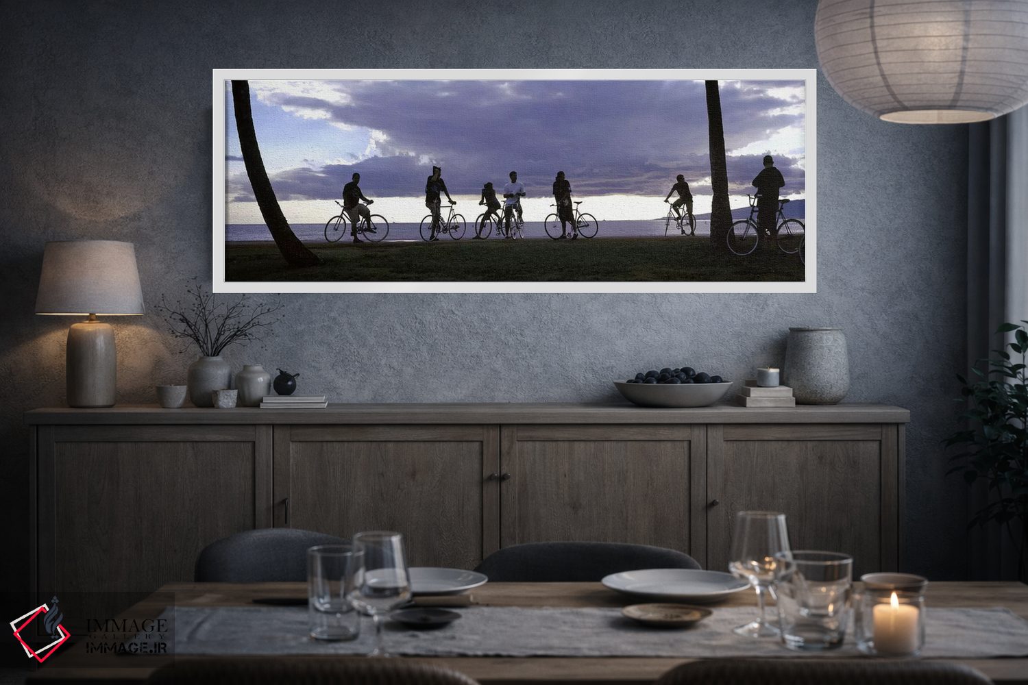 تابلو دکوراتیو Honolulu, Oahu, Hawaii, USA,گردشگران دوچرخه سوار در ساح… اثر پانورامیک ایمجز - D4W