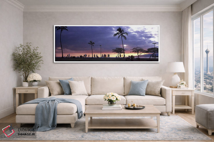 تابلو دکوراتیو Honolulu, Oahu, Hawaii, USA,گردشگران در ساحل، هونولولو… اثر پانورامیک ایمجز - D4W