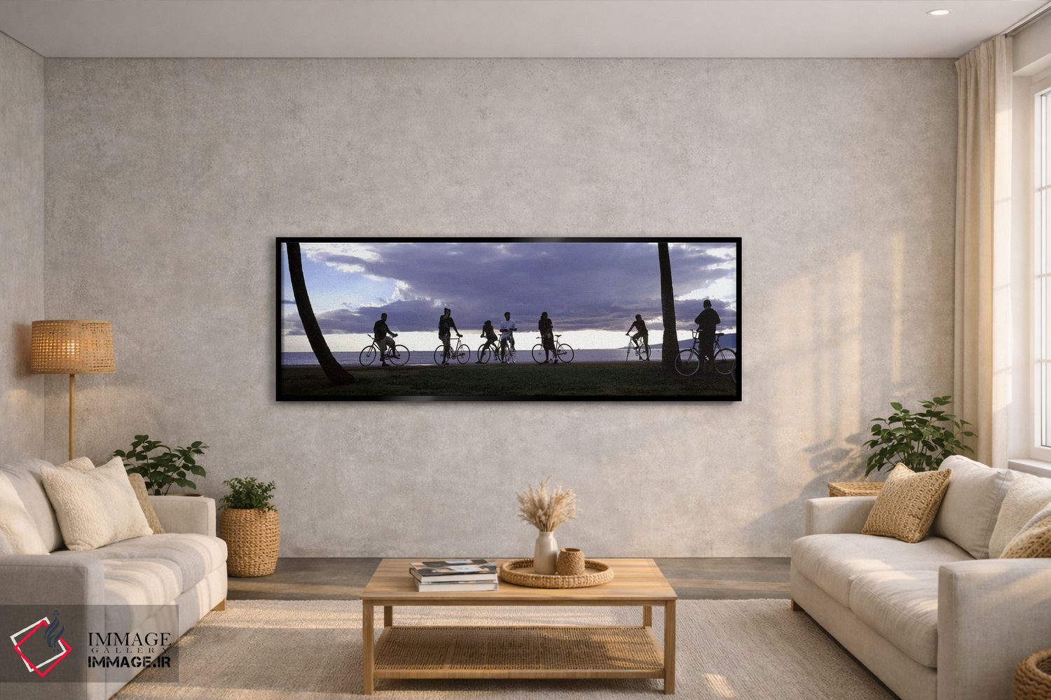 تابلو دکوراتیو Honolulu, Oahu, Hawaii, USA,گردشگران دوچرخه سوار در ساح… اثر پانورامیک ایمجز - D6B