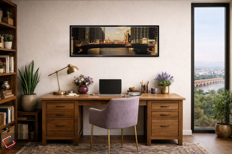تابلو دکوراتیو Marina Towers, Chicago River, Chicago, Cook County, Ill… اثر پانورامیک ایمجز - D2B