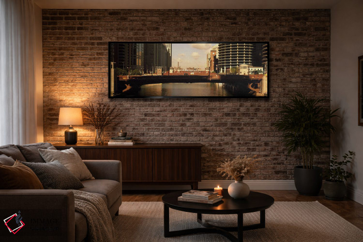تابلو دکوراتیو Marina Towers, Chicago River, Chicago, Cook County, Ill… اثر پانورامیک ایمجز - D3B