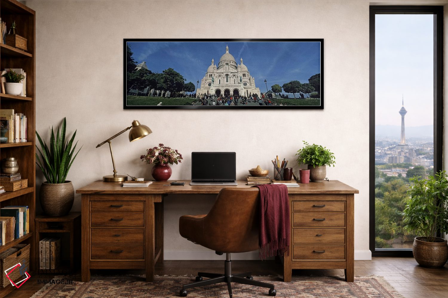 تابلو دکوراتیو Basilique Du Sacre Coeur, Montmartre, Paris, Ile-de-Fra… اثر پانورامیک ایمجز - D2B