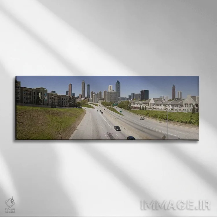 تابلو دکوراتیو Atlanta, Georgia, USA,وسایل نقلیه در حال حرکت در جاده م… اثر پانورامیک ایمجز - نمای روبهرو روی دیوار
