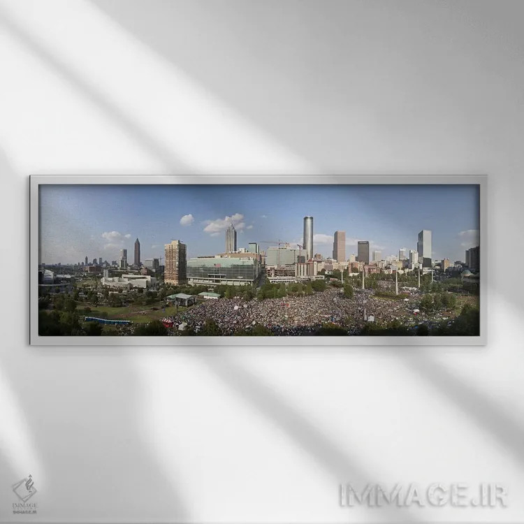 تابلو دکوراتیو Centennial Olympic Park, Atlanta, Georgia, USA,جشن چهار… اثر پانورامیک ایمجز - نمای قابدار سفید