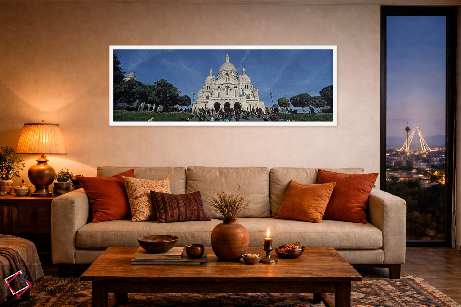 تابلو دکوراتیو Basilique Du Sacre Coeur, Montmartre, Paris, Ile-de-Fra… اثر پانورامیک ایمجز - D4W