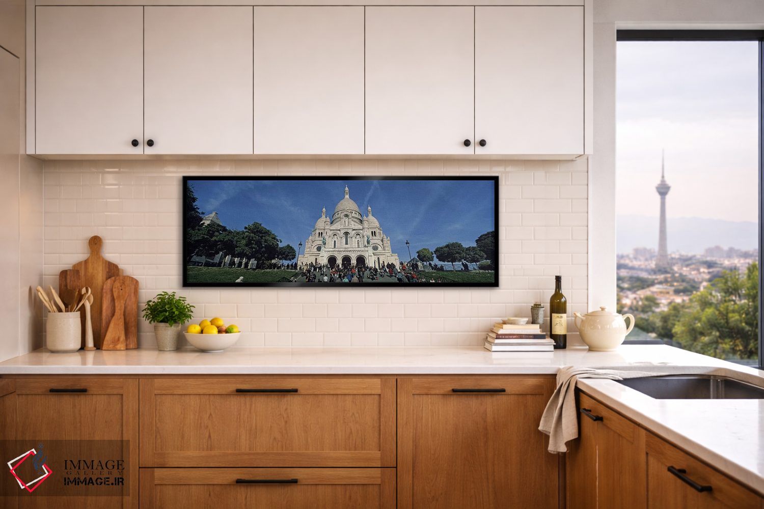 تابلو دکوراتیو Basilique Du Sacre Coeur, Montmartre, Paris, Ile-de-Fra… اثر پانورامیک ایمجز - D5B