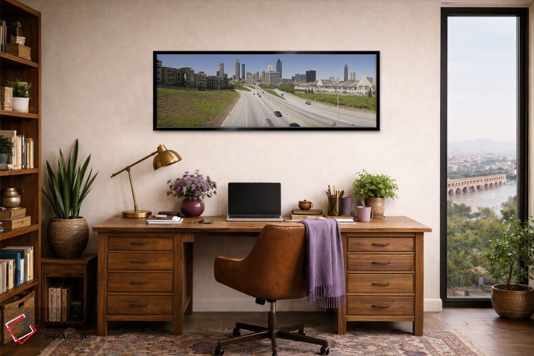 تابلو دکوراتیو Atlanta, Georgia, USA,وسایل نقلیه در حال حرکت در جاده م… اثر پانورامیک ایمجز - D2B