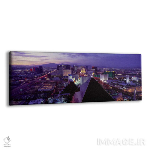 تابلو دکوراتیو Las Vegas, Clark County, Nevada, USA,شهر در حال روشنایی… اثر پانورامیک ایمجز - نمای پرسپکتیو محصول