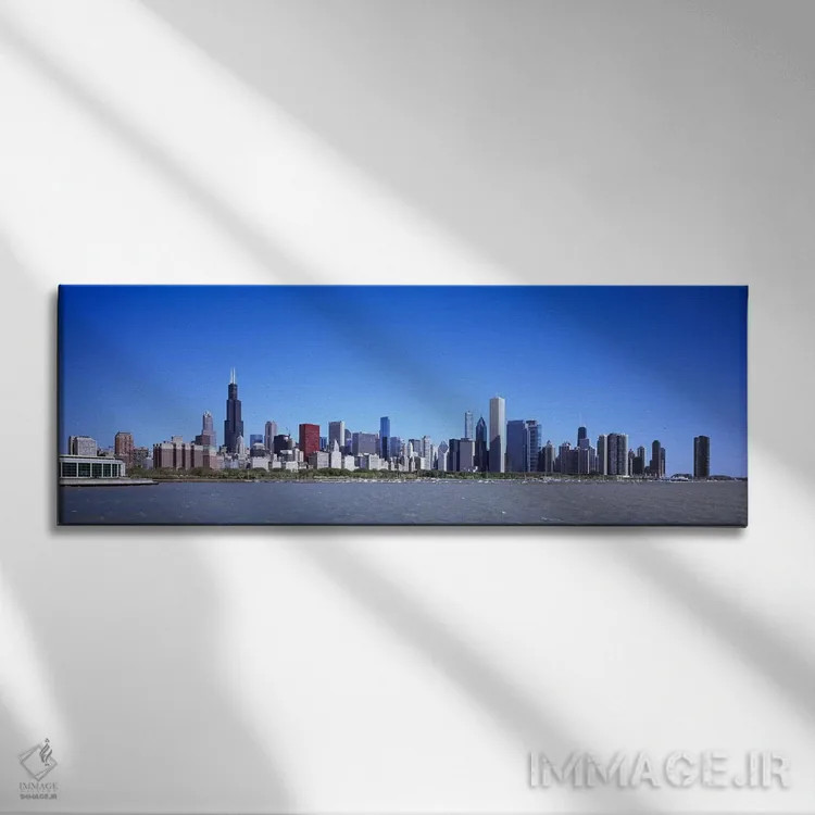 تابلو دکوراتیو Willis Tower, Shedd Aquarium, Chicago, Cook County, Ill… اثر پانورامیک ایمجز - نمای روبهرو روی دیوار