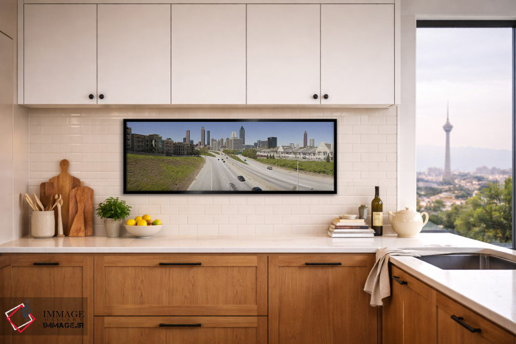 تابلو دکوراتیو Atlanta, Georgia, USA,وسایل نقلیه در حال حرکت در جاده م… اثر پانورامیک ایمجز - D5B