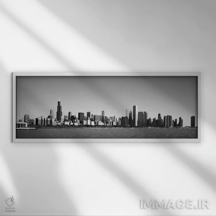 تابلو دکوراتیو Willis Tower, Chicago, Cook County, Illinois, USA,آسمان… اثر پانورامیک ایمجز - نمای قابدار سفید