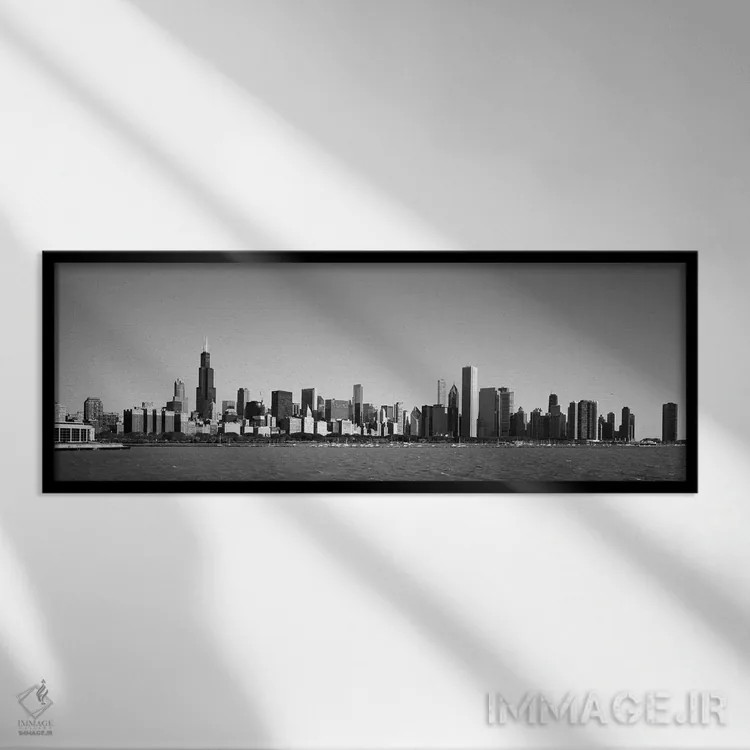 تابلو دکوراتیو Willis Tower, Chicago, Cook County, Illinois, USA,آسمان… اثر پانورامیک ایمجز - نمای قابدار مشکی
