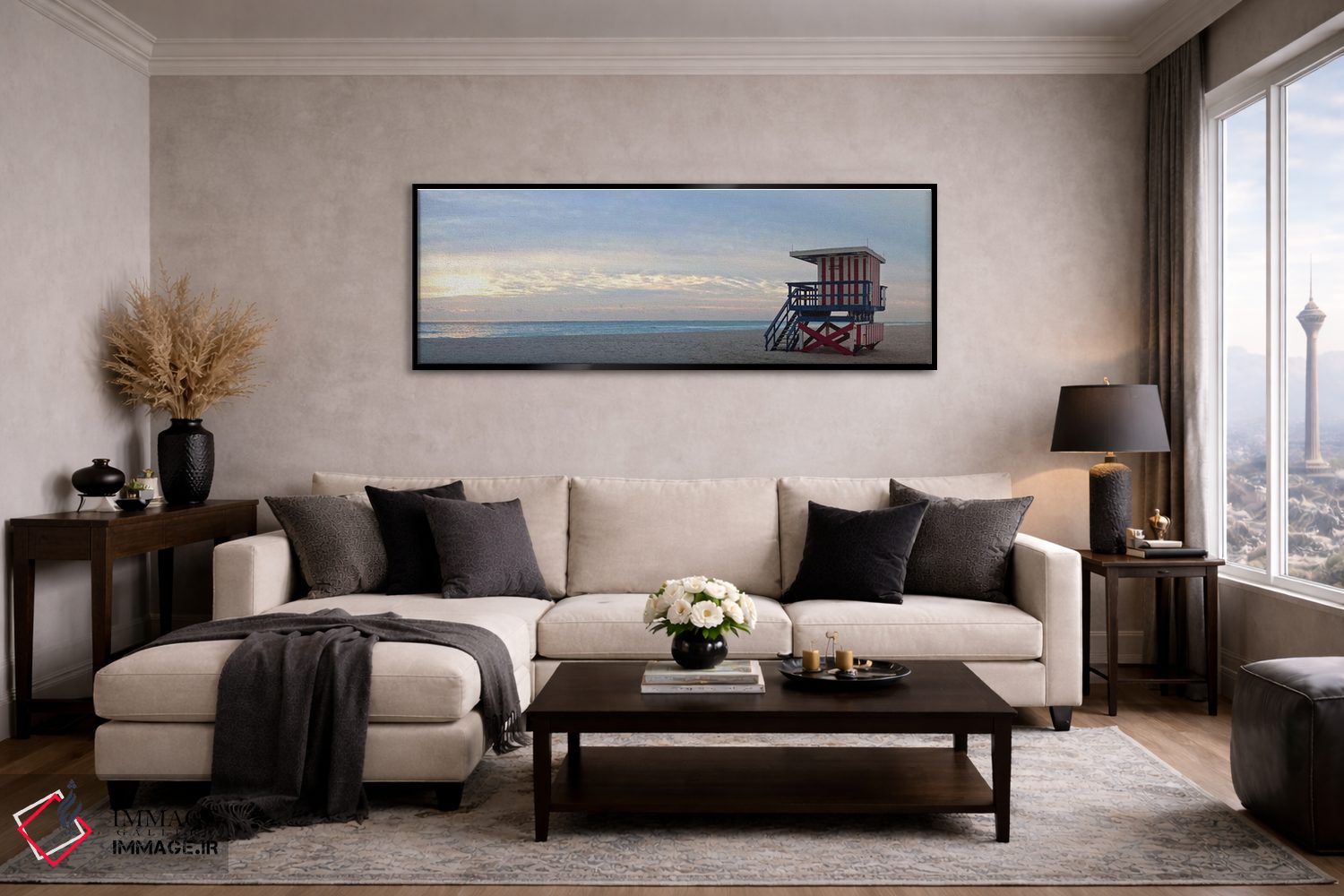 تابلو دکوراتیو Miami, Miami-Dade County, Florida, USA,نجات غریق در ساح… اثر پانورامیک ایمجز - D4B