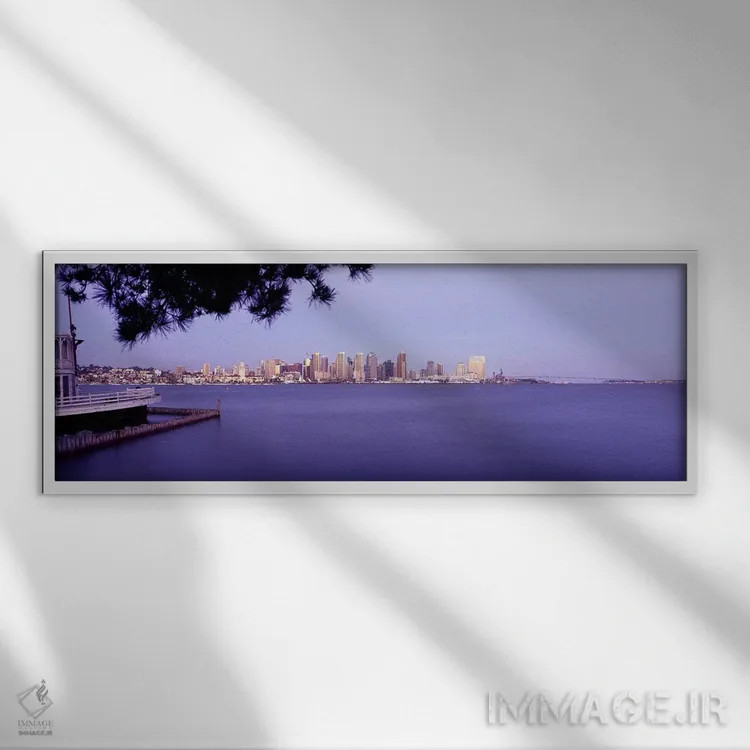 تابلو دکوراتیو San Diego, California, USA #8,ساختمان ها در کنار آب، سن… اثر پانورامیک ایمجز - نمای قابدار سفید